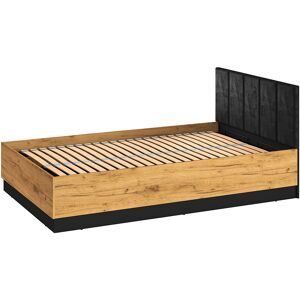 VENETI Jednolôžková posteľ 120x200 SABEL s úložným priestorom - čierna / dub craft zlatý VENETI Jednolôžková posteľ 120x200 SABEL s úložným priestorom - čierna / dub craft zlatý