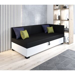 VENETI Jednolôžková posteľ 100x195 BETY PLUS 2 s vankúšmi - čierna / biela VENETI Jednolôžková posteľ 100x195 BETY PLUS 2 s vankúšmi - čierna / biela