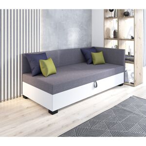 VENETI Jednolôžková posteľ 100x195 BETY PLUS 2 s vankúšmi - šedá / biela VENETI Jednolôžková posteľ 100x195 BETY PLUS 2 s vankúšmi - šedá / biela