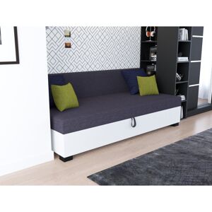 VENETI Jednolôžková posteľ 80x195 BETY 2 s vankúšmi - grafitová / biela VENETI Jednolôžková posteľ 80x195 BETY 2 s vankúšmi - grafitová / biela
