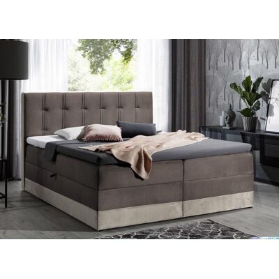 VENETI Čalúnená posteľ boxspring 140x200 MARYLIN - hnedá + topper ZDARMA VENETI Čalúnená posteľ boxspring 140x200 MARYLIN - hnedá + topper ZDARMA
