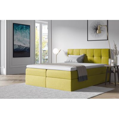 VENETI Čalúnená posteľ s úložným priestorom 120x200 RECIVIO - žltá + topper ZDARMA VENETI Čalúnená posteľ s úložným priestorom 120x200 RECIVIO - žltá + topper ZDARMA