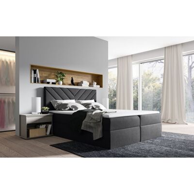 VENETI Kontinentálna posteľ IVANA 6 - 180x200, čierna + topper ZDARMA VENETI Kontinentálna posteľ IVANA 6 - 180x200, čierna + topper ZDARMA