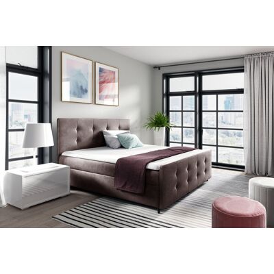 VENETI Čalúnená posteľ CELESTE - 140x200, hnedá 2 + topper ZDARMA VENETI Čalúnená posteľ CELESTE - 140x200, hnedá 2 + topper ZDARMA