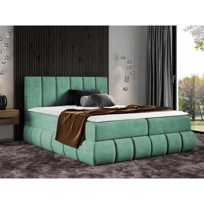VENETI Boxspringová jednolôžková posteľ 120x200 VERDA - tyrkysová + topper ZDARMA VENETI Boxspringová jednolôžková posteľ 120x200 VERDA - tyrkysová + topper ZDARMA