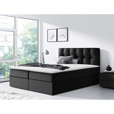 VENETI Hotelová jednolôžková posteľ 120x200 KOLDBY - čierna ekokoža + topper ZDARMA VENETI Hotelová jednolôžková posteľ 120x200 KOLDBY - čierna ekokoža + topper ZDARMA