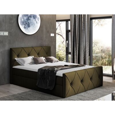 VENETI Kontinentálna manželská posteľ 180x200 LITZY 2 - khaki + topper ZDARMA VENETI Kontinentálna manželská posteľ 180x200 LITZY 2 - khaki + topper ZDARMA