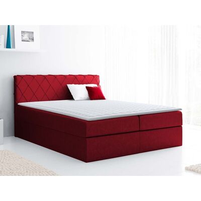 VENETI Boxspringová jednolôžková posteľ 120x200 PABLA - červená + topper ZDARMA VENETI Boxspringová jednolôžková posteľ 120x200 PABLA - červená + topper ZDARMA