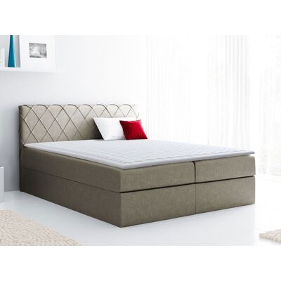 VENETI Boxspringová jednolôžková posteľ 120x200 PABLA - svetlá hnedá + topper ZDARMA VENETI Boxspringová jednolôžková posteľ 120x200 PABLA - svetlá hnedá + topper ZDARMA