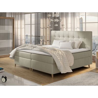 VENETI Boxspringová jednolôžková posteľ 120x200 SERAFIN - krémová + topper ZDARMA VENETI Boxspringová jednolôžková posteľ 120x200 SERAFIN - krémová + topper ZDARMA