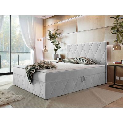 VENETI Hotelová manželská posteľ 160x200 PALMA - svetlá šedá + topper ZDARMA VENETI Hotelová manželská posteľ 160x200 PALMA - svetlá šedá + topper ZDARMA