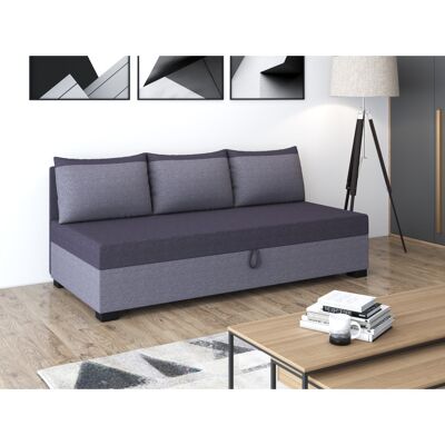 VENETI Jednolôžková posteľ 90x195 ZOLI PLUS 2 s vankúšmi - grafitová / šedá VENETI Jednolôžková posteľ 90x195 ZOLI PLUS 2 s vankúšmi - grafitová / šedá