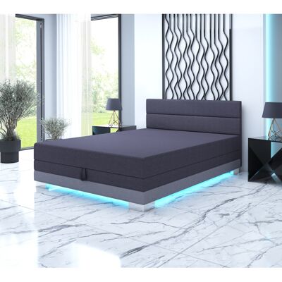 VENETI Jednolôžková posteľ 110x195 MORIA 1 s LED osvetlením - grafitová / šedá VENETI Jednolôžková posteľ 110x195 MORIA 1 s LED osvetlením - grafitová / šedá