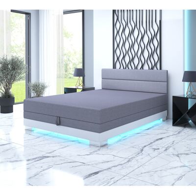 VENETI Jednolôžková posteľ 120x195 MORIA 2 s LED osvetlením - šedá / krémová VENETI Jednolôžková posteľ 120x195 MORIA 2 s LED osvetlením - šedá / krémová