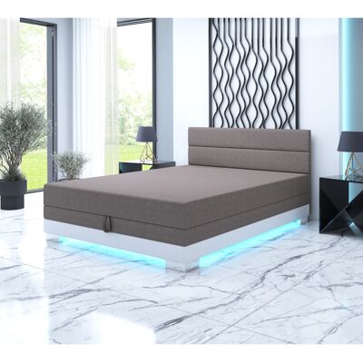 VENETI Jednolôžková posteľ 90x195 MORIA 1 s LED osvetlením - béžová / krémová VENETI Jednolôžková posteľ 90x195 MORIA 1 s LED osvetlením - béžová / krémová