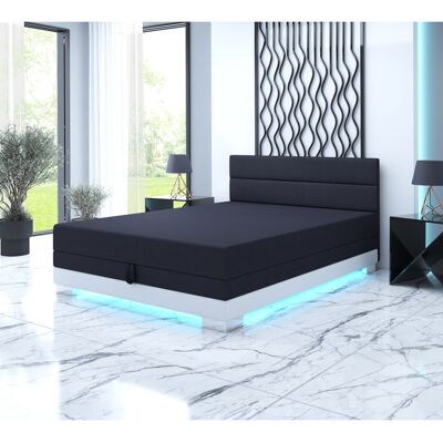 VENETI Jednolôžková posteľ 90x195 MORIA 2 s LED osvetlením - grafitová / krémová VENETI Jednolôžková posteľ 90x195 MORIA 2 s LED osvetlením - grafitová / krémová