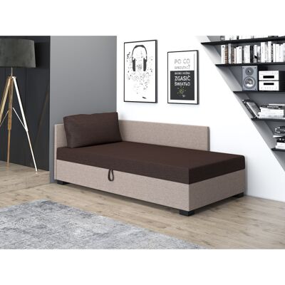 VENETI Čalúnená jednolôžková posteľ 80x195 SARAH PLUS 2 - tmavá hnedá / béžová VENETI Čalúnená jednolôžková posteľ 80x195 SARAH PLUS 2 - tmavá hnedá / béžová