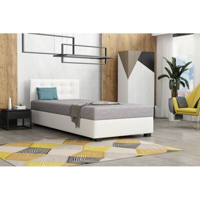 VENETI Jednolôžková posteľ 90x195 XIRA 1 s úložným priestorom - šedá / biela VENETI Jednolôžková posteľ 90x195 XIRA 1 s úložným priestorom - šedá / biela