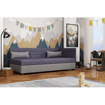 VENETI Jednolôžková posteľ 90x195 BEATRIS PLUS 1 - grafitová / šedá VENETI Jednolôžková posteľ 90x195 BEATRIS PLUS 1 - grafitová / šedá
