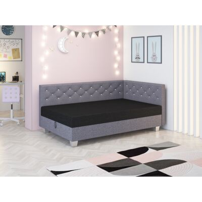 VENETI Jednolôžková posteľ 120x195 FREDERIKA PLUS 1 - čierna / šedá VENETI Jednolôžková posteľ 120x195 FREDERIKA PLUS 1 - čierna / šedá
