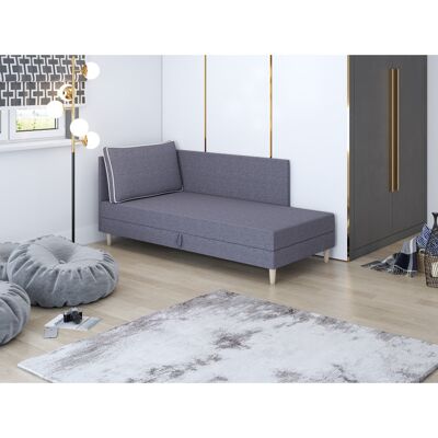 VENETI Čalúnené jednolôžko 90x195 ZORYNA PLUS 1 s úložným priestorom - šedá VENETI Čalúnené jednolôžko 90x195 ZORYNA PLUS 1 s úložným priestorom - šedá