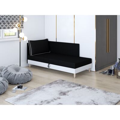 VENETI Čalúnené jednolôžko 100x195 ZORYNA PLUS 2 s úložným priestorom - čierna / biela VENETI Čalúnené jednolôžko 100x195 ZORYNA PLUS 2 s úložným priestorom - čierna / biela