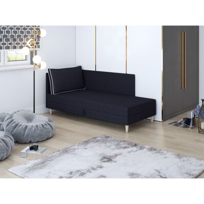 VENETI Čalúnené jednolôžko 90x195 ZORYNA PLUS 2 s úložným priestorom - čierna VENETI Čalúnené jednolôžko 90x195 ZORYNA PLUS 2 s úložným priestorom - čierna