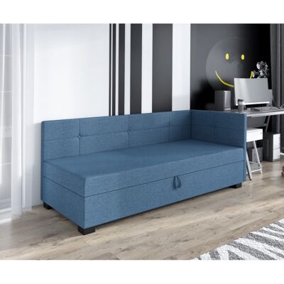 VENETI Jednolôžková posteľ 90x195 LEJLA PLUS 1 s úložným priestorom - modro šedá VENETI Jednolôžková posteľ 90x195 LEJLA PLUS 1 s úložným priestorom - modro šedá