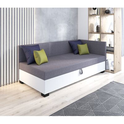 Jednolôžková posteľ 100x195 BETY PLUS 2 s vankúšmi - šedá / biela Jednolôžková posteľ 100x195 BETY PLUS 2 s vankúšmi - šedá / biela