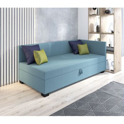 Jednolôžková posteľ 80x195 BETY PLUS 1 s vankúšmi - modro šedá Jednolôžková posteľ 80x195 BETY PLUS 1 s vankúšmi - modro šedá