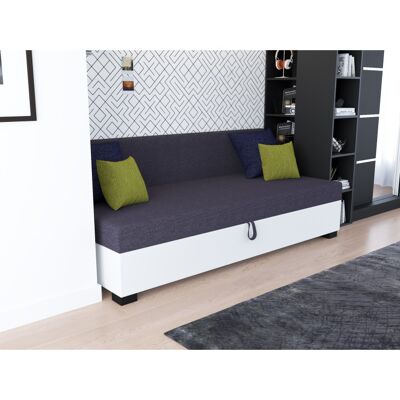 Jednolôžková posteľ 120x195 BETY 2 s vankúšmi - grafitová / biela Jednolôžková posteľ 120x195 BETY 2 s vankúšmi - grafitová / biela