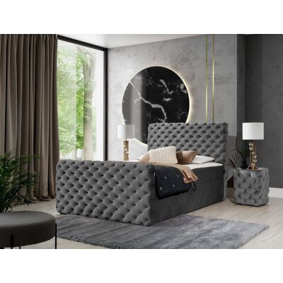 VENETI Jednolôžková posteľ 120x200 CLARITA LUX - grafitová + topper ZDARMA VENETI Jednolôžková posteľ 120x200 CLARITA LUX - grafitová + topper ZDARMA