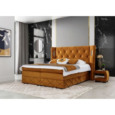 VENETI Jednolôžková posteľ 120x200 GELA LUX - medová + topper ZDARMA VENETI Jednolôžková posteľ 120x200 GELA LUX - medová + topper ZDARMA
