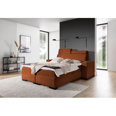 VENETI Čalúnená manželská posteľ 180x200 VALIKA - oranžová + topper ZDARMA VENETI Čalúnená manželská posteľ 180x200 VALIKA - oranžová + topper ZDARMA