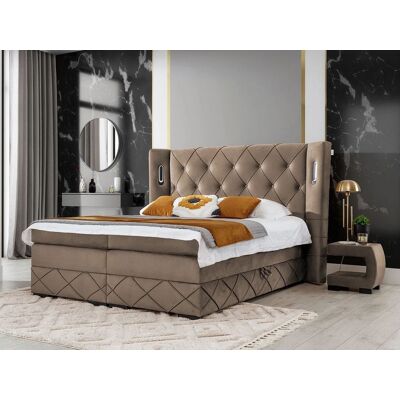 VENETI Hotelová jednolôžková posteľ 120x200 BUELTON - latte + topper ZDARMA VENETI Hotelová jednolôžková posteľ 120x200 BUELTON - latte + topper ZDARMA