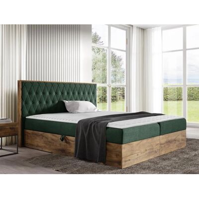 VENETI Boxspringová jednolôžková posteľ 120x200 BELFLOWER 6 - dub lancelot / zelená + topper ZDARMA VENETI Boxspringová jednolôžková posteľ 120x200 BELFLOWER 6 - dub lancelot / zelená + topper ZDARMA