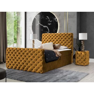 VENETI Hotelová jednolôžková posteľ 120x200 VALANCIA LUX - horčicová + topper ZDARMA VENETI Hotelová jednolôžková posteľ 120x200 VALANCIA LUX - horčicová + topper ZDARMA