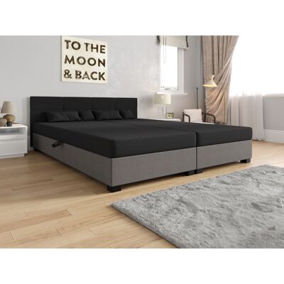 Americká posteľ s úložným priestorom 180x200 ROSIE 15 - tmavo šedá / tmavo béžová Americká posteľ s úložným priestorom 180x200 ROSIE 15 - tmavo šedá / tmavo béžová