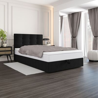 VENETI Čalúnená posteľ 100x200 DELILAH 4 - čierna VENETI Čalúnená posteľ 100x200 DELILAH 4 - čierna