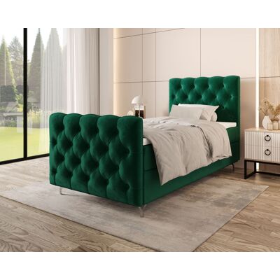 VENETI Čalúnená boxspringová posteľ 90x200 ADRIA PLUS 2 - zelená VENETI Čalúnená boxspringová posteľ 90x200 ADRIA PLUS 2 - zelená
