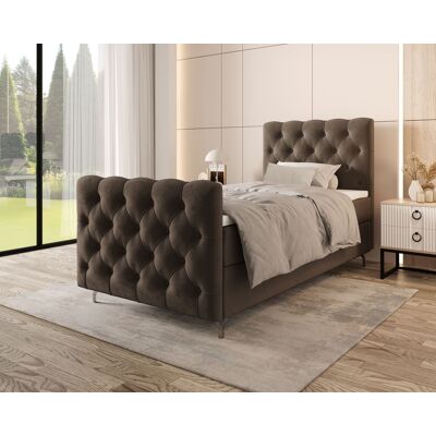 VENETI Čalúnená boxspringová posteľ 100x200 ADRIA PLUS 2 - hnedá VENETI Čalúnená boxspringová posteľ 100x200 ADRIA PLUS 2 - hnedá