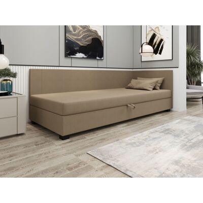 VENETI Čalúnená jednolôžková posteľ 90x195 ARIADNA PLUS 2 - hnedá VENETI Čalúnená jednolôžková posteľ 90x195 ARIADNA PLUS 2 - hnedá