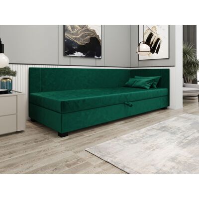 VENETI Čalúnená jednolôžková posteľ 100x195 ARIADNA PLUS 2 - zelená VENETI Čalúnená jednolôžková posteľ 100x195 ARIADNA PLUS 2 - zelená