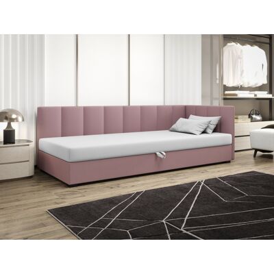 VENETI Jednolôžková posteľ 100x195 MANKA PLUS 1 - ružová / biela VENETI Jednolôžková posteľ 100x195 MANKA PLUS 1 - ružová / biela