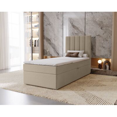 VENETI Hotelová jednolôžková posteľ 80x200 GRETNA - latte + topper ZADARMO VENETI Hotelová jednolôžková posteľ 80x200 GRETNA - latte + topper ZADARMO
