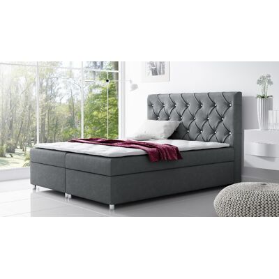 VENETI Čalúnená posteľ s úložným priestorom VIVIEN - 140x200, sivá + topper zdarma VENETI Čalúnená posteľ s úložným priestorom VIVIEN - 140x200, sivá + topper zdarma