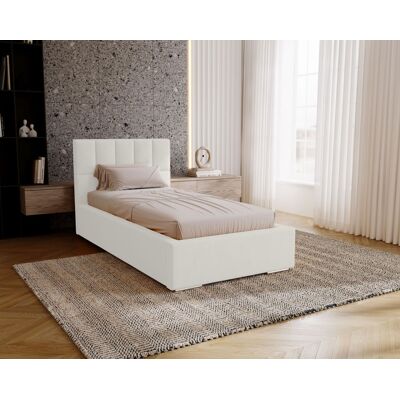 VENETI Jednolôžková čalúnená posteľ 100x200 EMPORIA - biela VENETI Jednolôžková čalúnená posteľ 100x200 EMPORIA - biela