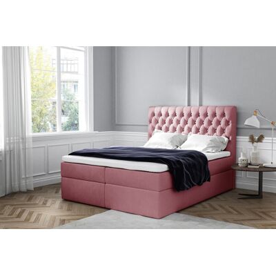 VENETI Elegantná čalúnená posteľ Mandy s úložným priestororm ružová 180 x 200 + topper zdarma VENETI Elegantná čalúnená posteľ Mandy s úložným priestororm ružová 180 x 200 + topper zdarma