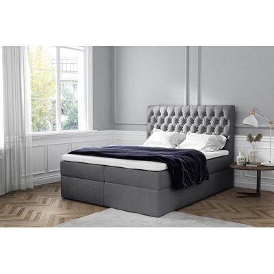 VENETI Elegantná čalúnená posteľ Mandy s úložným priestororm tmavo šedá 180 x 200 + topper zdarma VENETI Elegantná čalúnená posteľ Mandy s úložným priestororm tmavo šedá 180 x 200 + topper zdarma