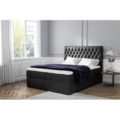 VENETI Elegantná čalúnená posteľ Mandy s úložným priestororm čierna 180 x 200 + topper zdarma VENETI Elegantná čalúnená posteľ Mandy s úložným priestororm čierna 180 x 200 + topper zdarma